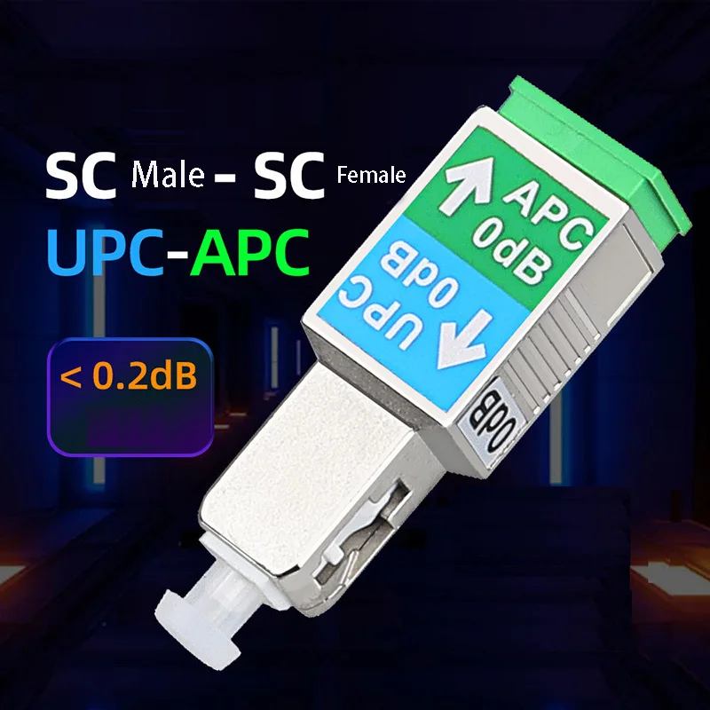 Convertidor de fibra óptica 0dB SC/UPC macho a SC/APC hembra conector de fibra óptica conversión mutua adaptador UPCAPC de medios Ethernet