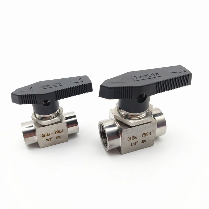 Válvula de bola de rosca hembra G1/8 "1/4" 3/8 "1/2" 3/4 "304" "de acero inoxidable de alta presión, tipo de Panel de 2 vías, válvula de bola NPT recta - imagen 3