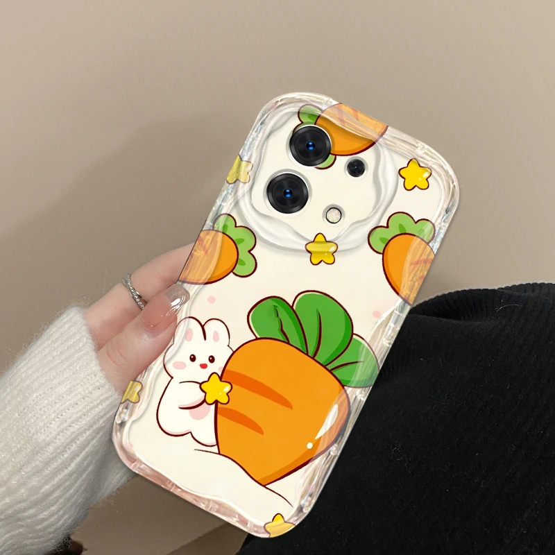 Fragola zanahoria plátano lindo para Xiaomi Redmi Note 13 12S 11S 11 10 9 8 10A 9C 9T Pro Plus 5G onda aceite trasera funda de teléfono - imagen 4