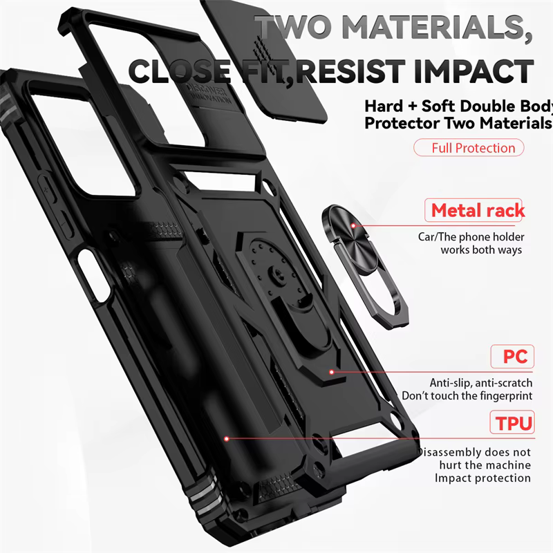 Funda Xiaomi Redmi 13C - Armadura Trasera con Soporte Anillo