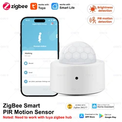 Tuya Zigbee 2 en 1 Sensor Movimiento PIR + Lux Detección Humana