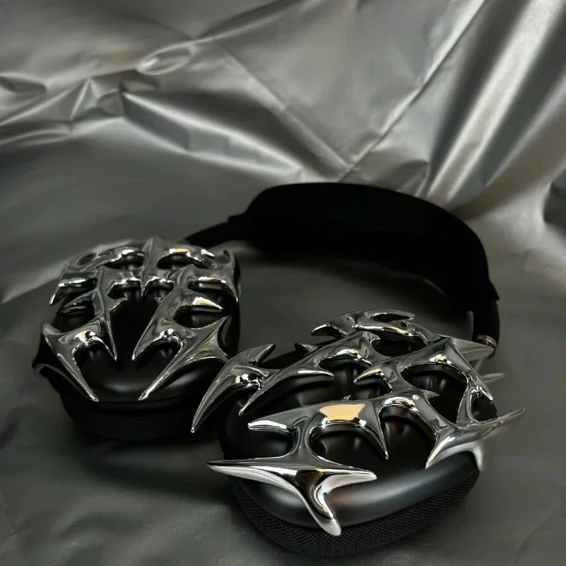 Funda Airpods Max plateada, diseño Original, espina plateada, impresión 3D, funda protectora de resina para auriculares, accesorios para auriculares - imagen 5