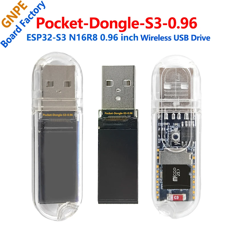 Placa de desarrollo ESP32-S3 Pocket-Dongle-S3 N16R8 Pantalla de 0,96 pulgadas Pantalla LCD de 0,96 pulgadas