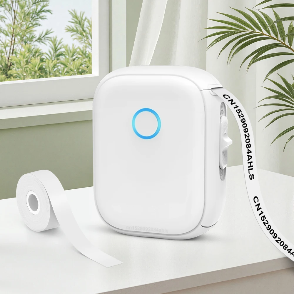 Mini impresora P12 para hacer etiquetas, máquina de pegatinas adhesivas inalámbrica portátil con Bluetooth, impresora de etiquetas sin tinta o etiquetas continuas de 5PK