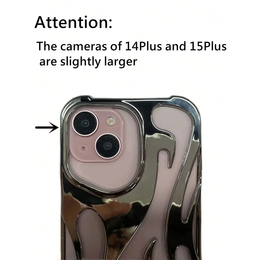 Funda de teléfono con llama de fuego ahuecada a la moda para iPhone 17 16 Pro Max 15 14 Plus 13 12 11, protección completa de lentes, cubierta de armadura a prueba de golpes - imagen 4