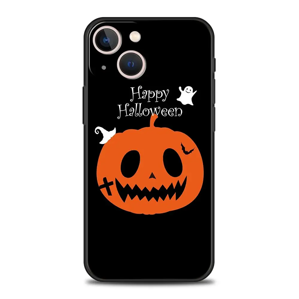 Funda de teléfono de lujo para iPhone, carcasa negra con hojas de otoño, zorro, calabaza, Halloween, 15, 13, 14, 12, 11 Pro MAX, XR, X, SE, XS, 7, 8 Plus - imagen 4