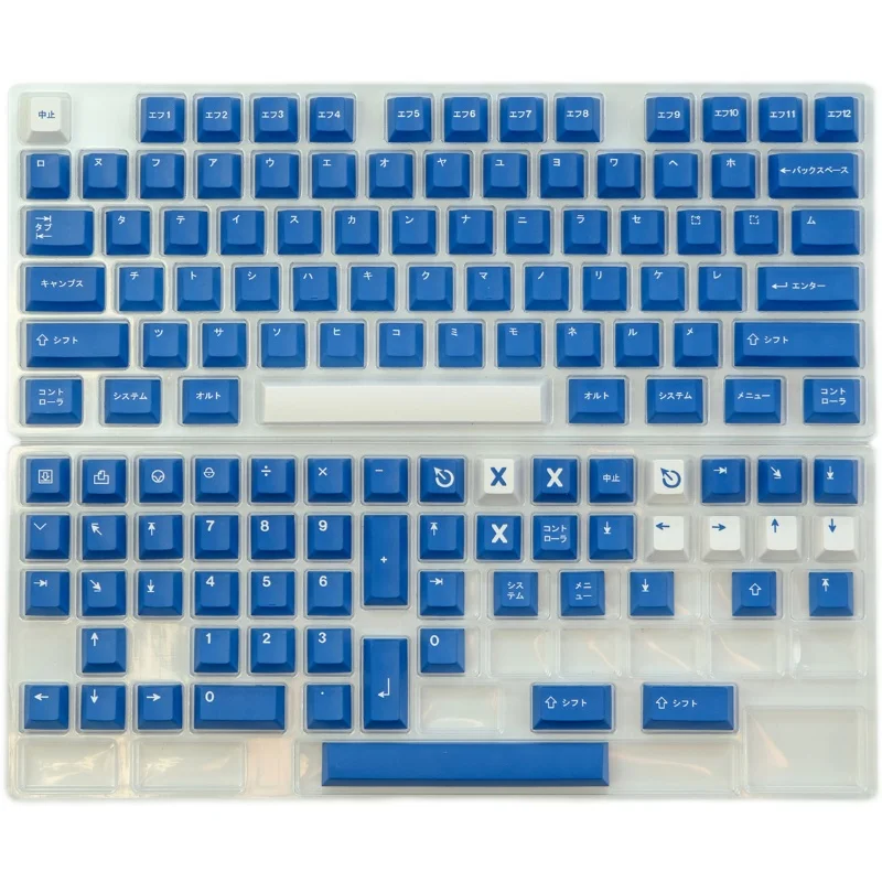 GMK WoB-Juego de 129 teclas clásicas Katakana, teclas azules, teclas de subcama con tinte PBT, perfil de cereza, para Keychron Anne GK64 Poker - imagen 5