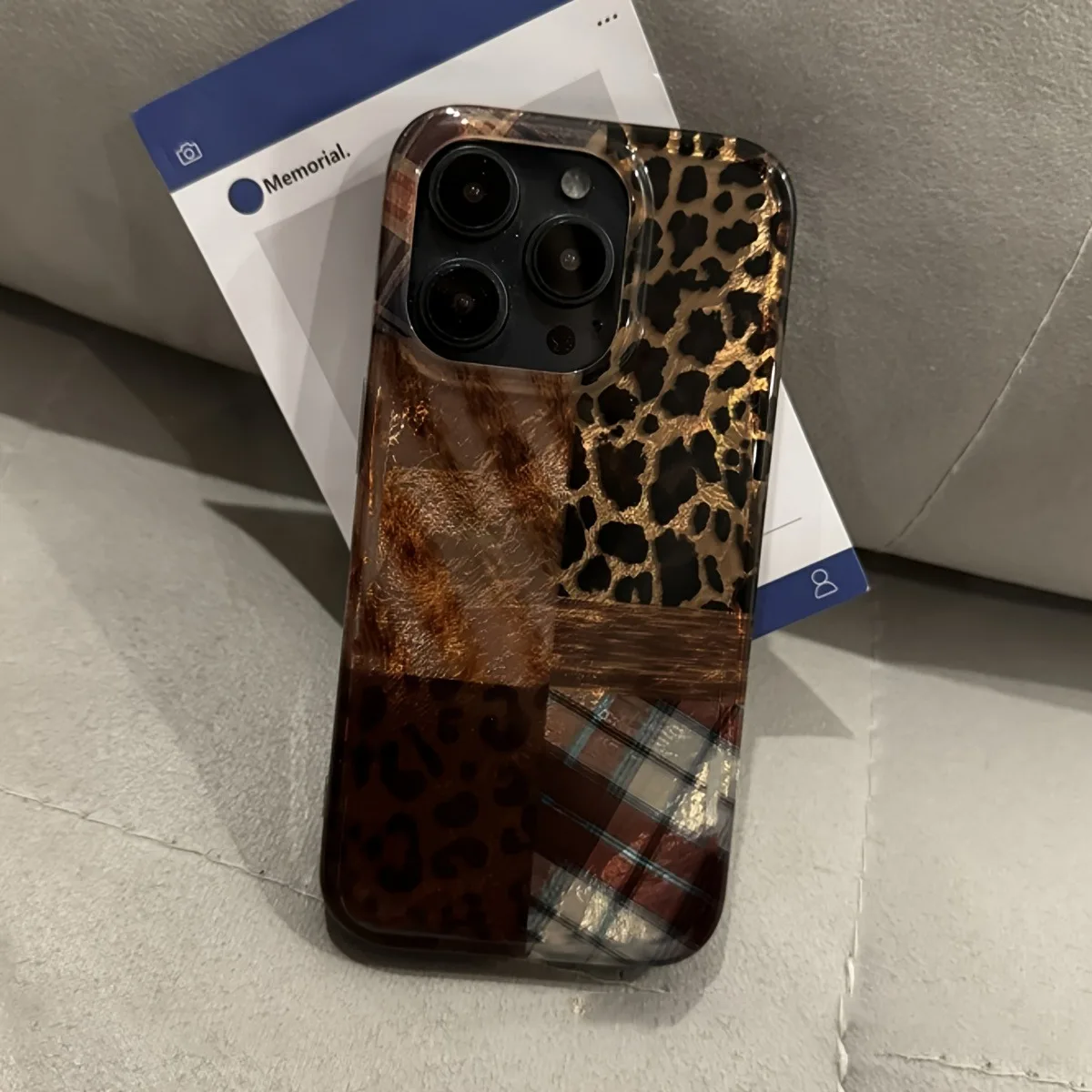 Funda de teléfono con diseño de papel de aluminio y estampado de leopardo de alta gama para iPhone 17 Pro Max 17 Air 16E 16 15 14 13 12 11 7 8 Plus XS XR 17 - imagen 3