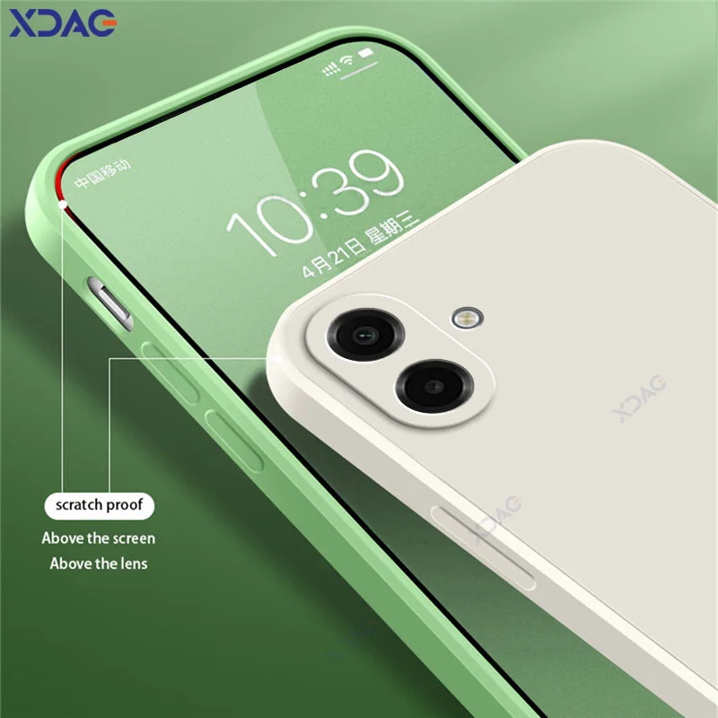 Funda de lujo para teléfonos móviles Samsung Galaxy A07, protección de cámara SamsungA07, funda suave de moda, armadura cuadrada de silicona líquida - imagen 4