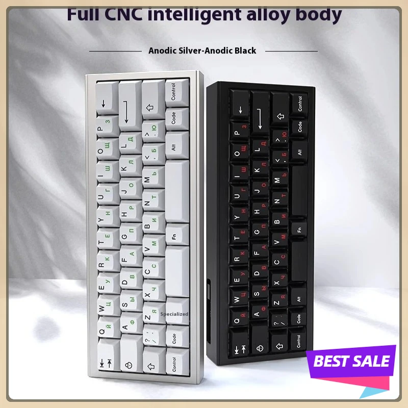 ZORNHER LZ40 Teclado mecánico ruso PBT junta de teclas aleación de aluminio RGB personalizado 3 modos a través de teclado de juego Windows/MacOs