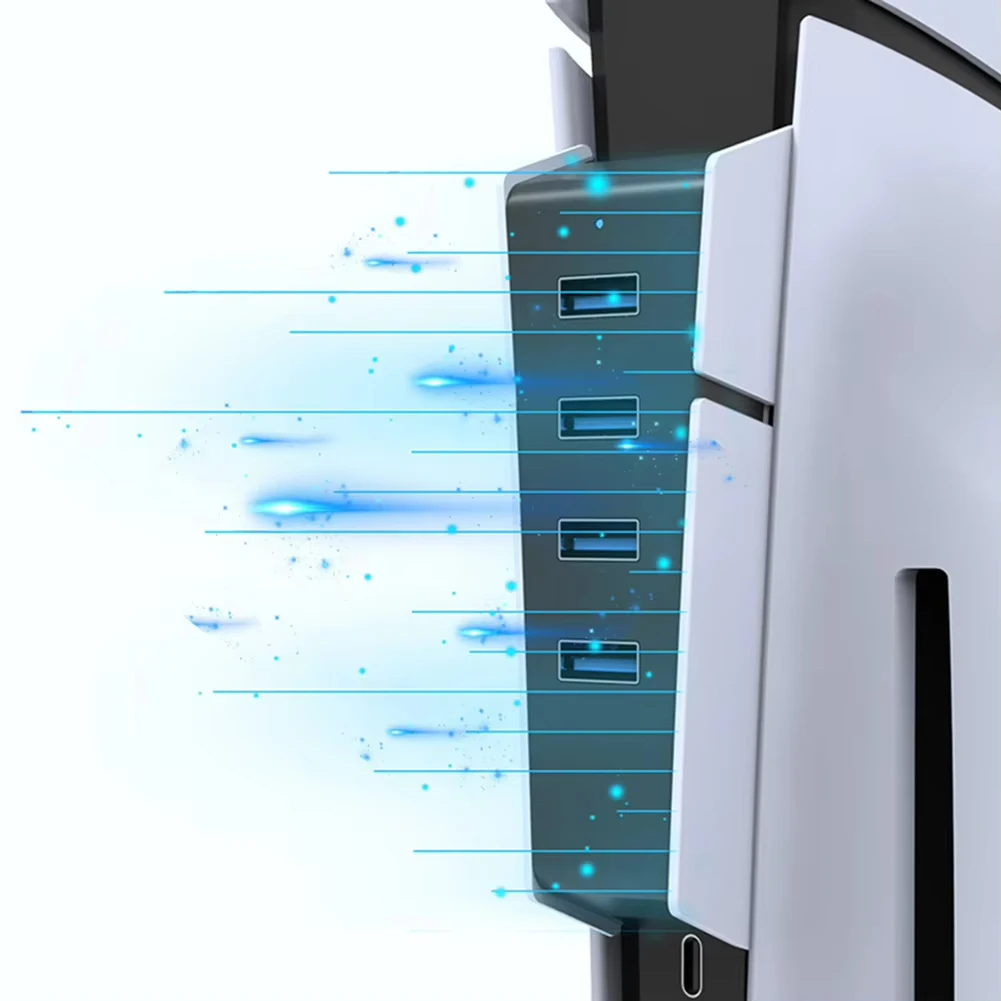 Adaptadores de expansión para consolas de juegos Hub USB de 4 puertos, transmisión de datos de alta velocidad para PS5 Slim Multi USB Splitter - imagen 2