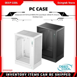 Chasis Vertical DEEPCOOL CH170 PLUS MATX compatible con refrigeración por agua 240, refrigeración por aire de 164mm, interfaz tipo C, chasis de ordenador blanco