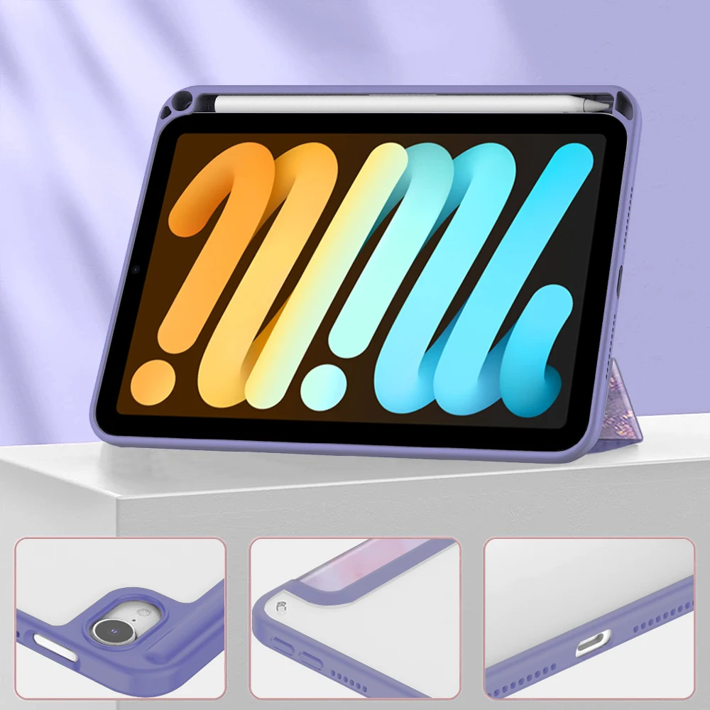 HUWEI Funda para iPad Mini 7 8,3 "A2995 A2996 A2993 Funda con soporte triple para iPad Mini 6 Mini7 Mini A17 Pro Tablet Funda Capa - imagen 5