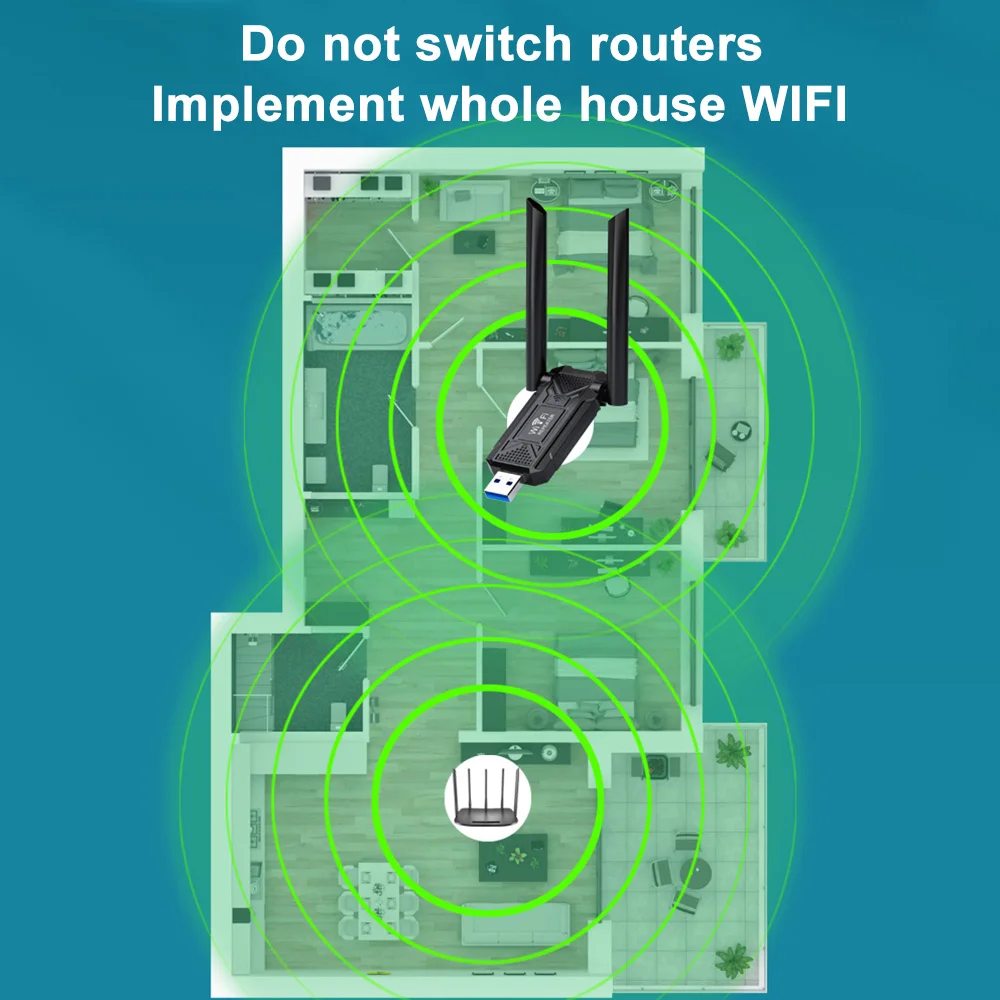 Repetidor WiFi USB inalámbrico de 2,4G y 300Mbps, amplificador de señal WiFi, enrutador Wi-Fi de largo alcance, extensión de red doméstica - imagen 4