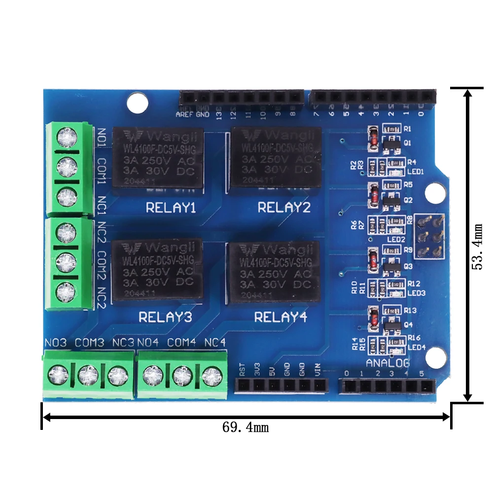 Módulo de protección de relé de 5V y 4 canales para Arduino UNO R3 ARM PIC AVR DSP, electrónica, 4 vías, cuatro canales, Control de relé, placa de expansión - imagen 5