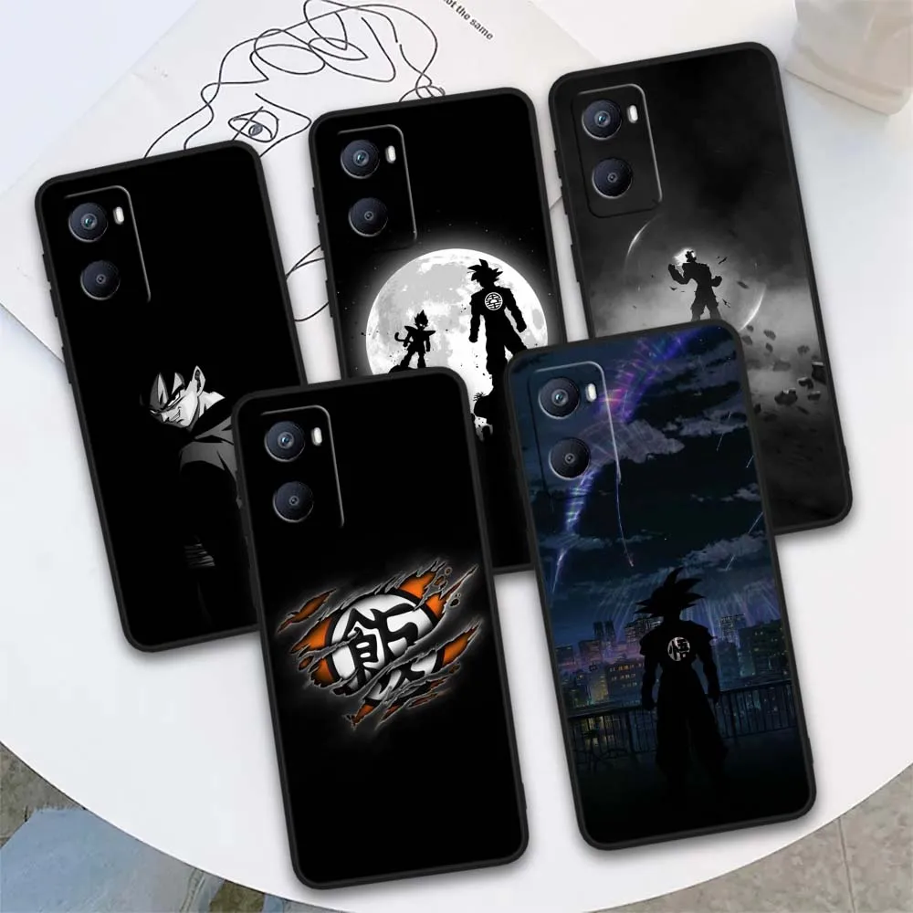 D-Dragon Ball Cool Son Goku funda para OPPO Reno 11 10 9 8 7 6 5 4 2 Z SE Lite Plus Pro 4G 5G funda de teléfono negra