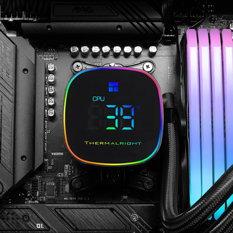 Radiador de agua fría todo en uno Thermalright FROZEN HORIZON DIGITAL ARGB, cabezal frío magnético extraíble, soporte LGA1851/1700/AM5 - imagen 3