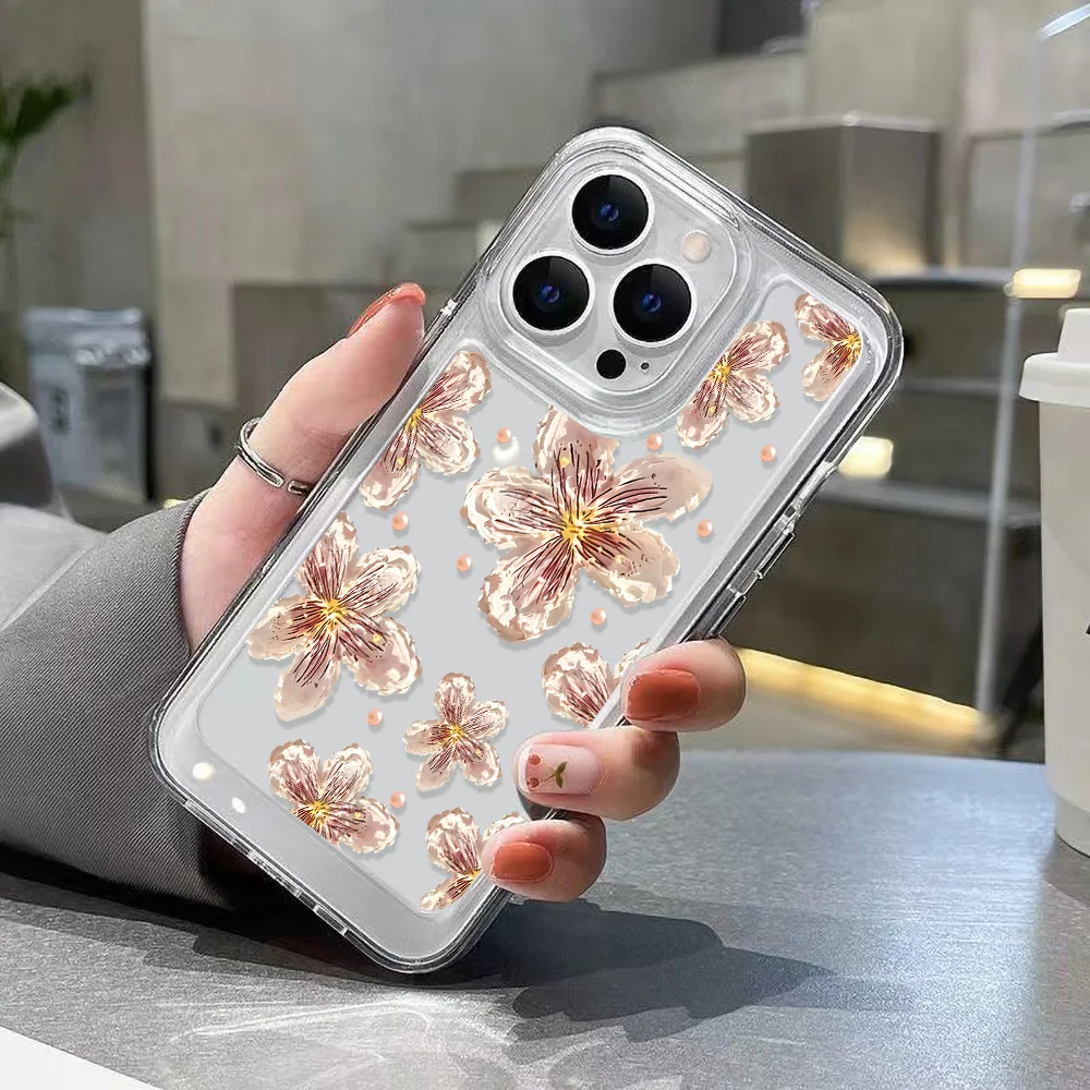 Transparent Soft Phone Case For iPhone 16 Funda iPhone 11 13 14 15 12 Pro Max XR X Xs 7 8 Plus 16promax Silicone Flower Covers - imagen 3