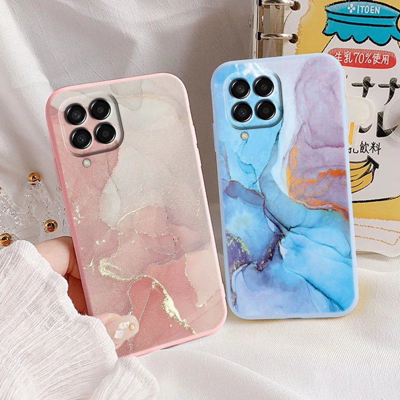 Funda para Samsung Galaxy M33 M53 5G, Funda de teléfono Vintage con pintura de acuarela de mármol, Funda suave de silicona para Samsung M 33 - imagen 4