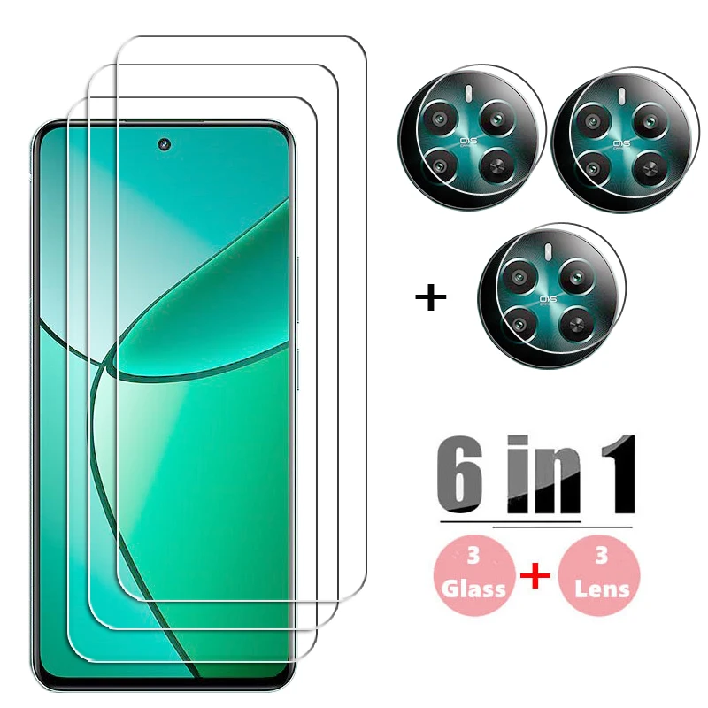 Vidrio Gule completo para Realme 12 Plus 5G vidrio templado Realme 12 + Protector de pantalla película protectora de lente de teléfono Realme 12 Plus