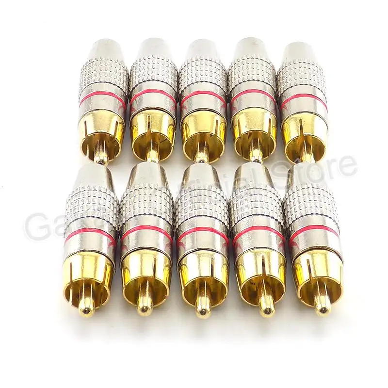 Adaptador de conector RCA macho a cableado, Cable de Audio y vídeo, cámara CCTV, sin soldadura, chapado en oro, 2/4/10 piezas - imagen 4