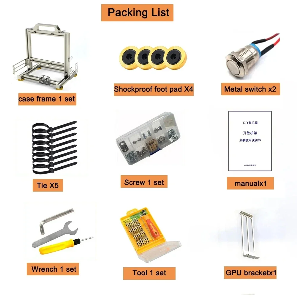 Caja de PC MOD, gabinete para jugadores DIY ITX/MATX/ATX, estante de marco abierto, enfriador de agua, chasis para juegos de ordenador de escritorio, personalidad Vertical - imagen 4