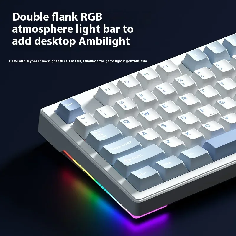 Weikav WK87 Teclado mecánico inalámbrico para juegos 87 teclas Bluetooth 2,4G teclado con cable RGB Hotswap Gamer teclado sin contacto - imagen 4