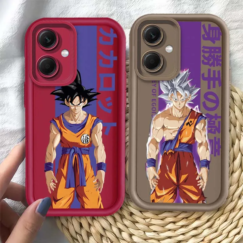 D-Dragon Ball Goku cubierta artística para Redmi Note 14 13 12 11 13R 12R 12T 11T Pro Plus caja de teléfono con escalera ocular - imagen 2