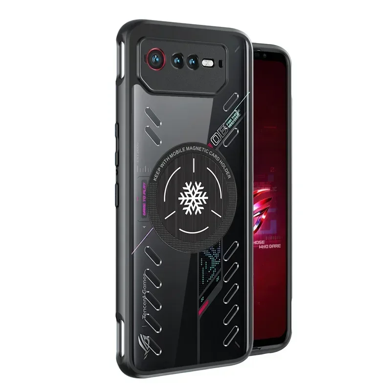 Para Asus ROG Phone 9 8 Pro funda de lujo magnética de Metal de silicona Airbag cubierta a prueba de golpes para Asus ROG Phone 7 6 Pro 6 6D Shell