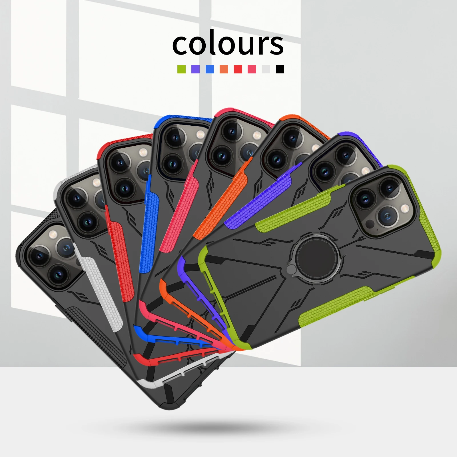 Funda con soporte de anillo Invisible para teléfono, cubierta magnética de Metal anticaída para 14 Pro Max 14Plus 13 Mini 12 11 Xs Xr SE 2022 - imagen 2