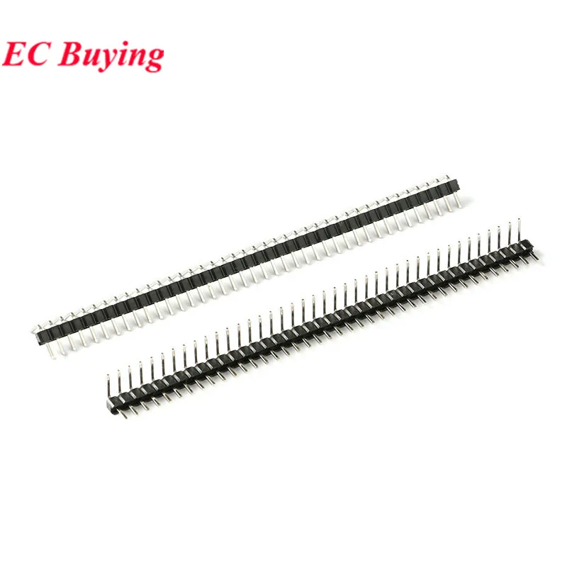 10 unids/lote 2,0mm paso 2,0 macho individual doble curva fila de agujas cabezal de pines 1x40 2x40 conector de pines 90 grados enchufe placa PCB - imagen 2