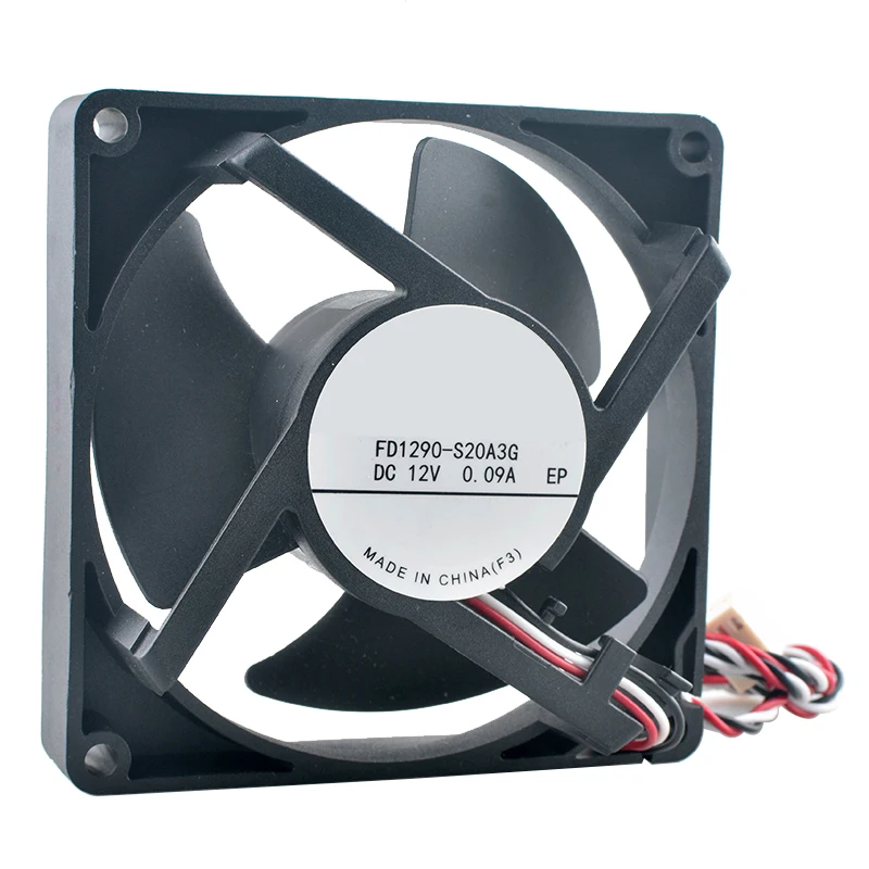 Ventilador de flujo axial para motor de refrigerador, 3 pines CC 12 V, ventilador de refrigeración de 0,09 A, FD1290-S20A3G, 9,2 cm, 92 mm - imagen 3