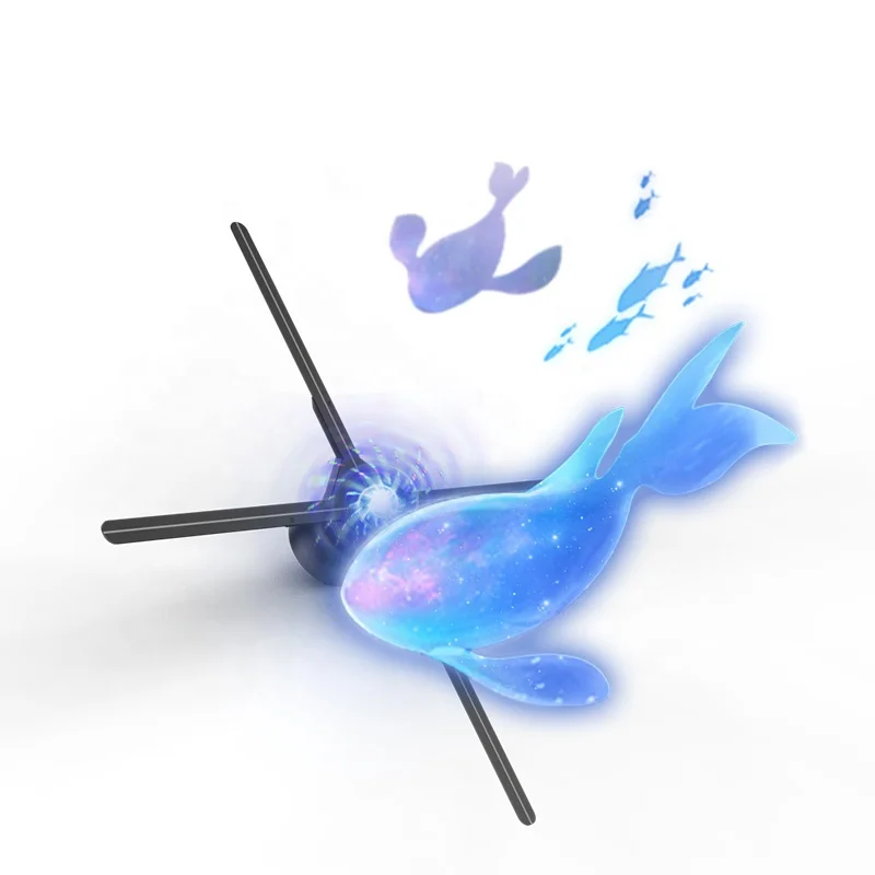 Equipo de publicidad Proyector holográfico 3D LED 3D Holograma de 65 cm Ventilador LED Centro comercial Publicidad de marketing Mejor vídeo