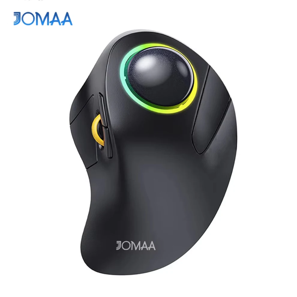 JOMAA-ratón inalámbrico con retroiluminación RGB para juegos, Mouse ergonómico recargable de 2,4G para ordenador portátil, Mac, iPad