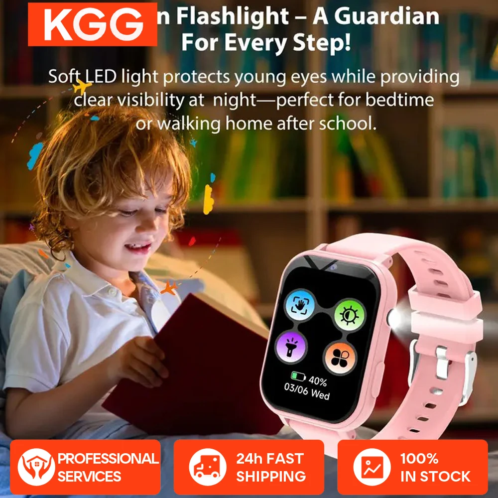 Reloj inteligente con cámara HD de 1,83 pulgadas para niños, 18 juegos, conteo de pasos, monitoreo del sueño, reloj despertador, regalos para niños y niñas