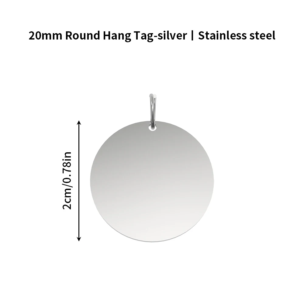5 uds para Bambu Lab 20/30mm acero inoxidable DlY alta calidad grabado láser etiqueta colgante redonda plata para regalo decorativo - imagen 3