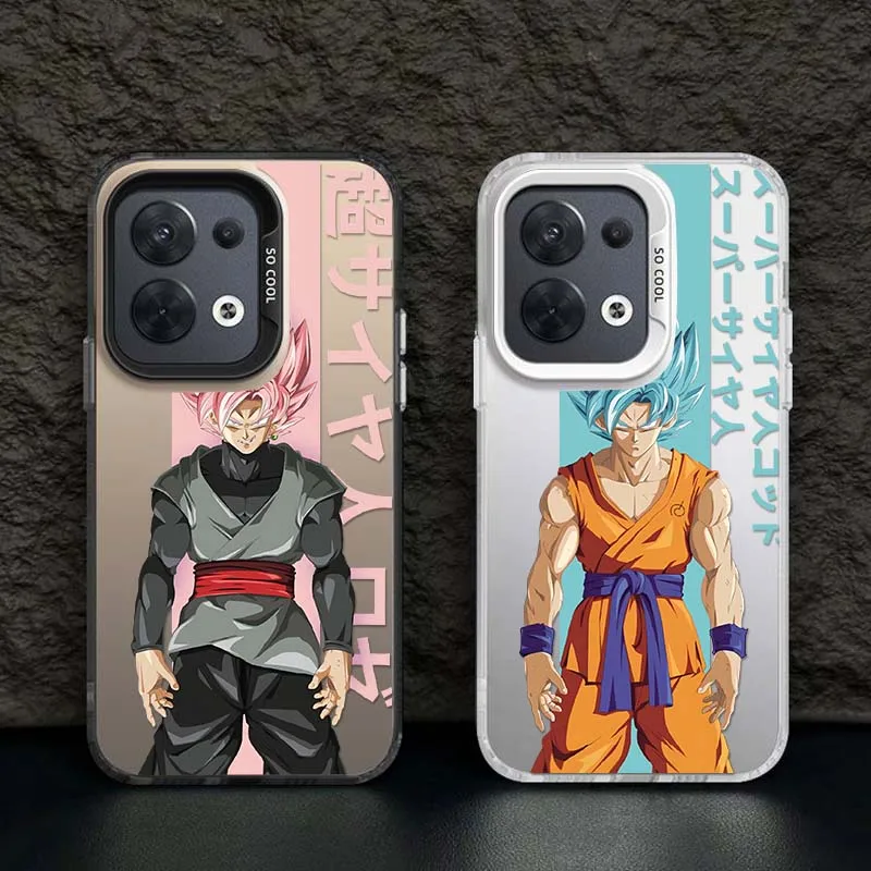 Artístico d-dragon Ball Saiyan para OPPO A98 A96 A95 A94 A79 A78 A77 A54 A55 funda de teléfono plateada colorida