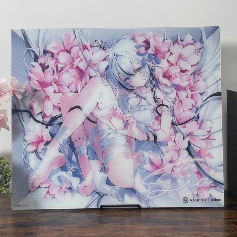 Alfombrilla de ratón Pulsar X Amicis, versión de copia, revestimiento de vidrio emperado, alfombrilla de escritorio personalizada de Anime, alfombrillas de ratón suaves para juegos para jugadores FPS Valorant - imagen 4