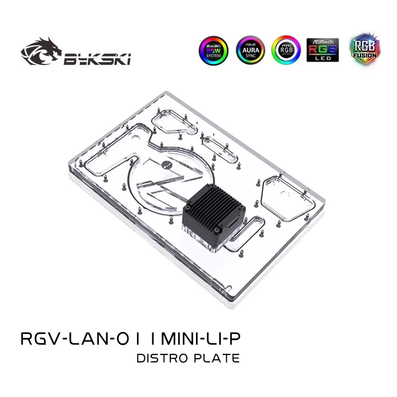 Placa de placas de distribución acrílicas BYKSKI, uso para LIAN LI O11MINI, carcasa para CPU y bloque GPU, Combo de bomba DDC RGV-LAN-O11MINI-LI-P - imagen 2