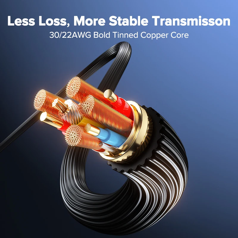 QOOVI-Cable de datos de carga rápida QC3.0, cargador de USB-C para Xiaomi, Samsung, Huawei, OnePlus, Poco F3, 3M, 7A, USB tipo C - imagen 5