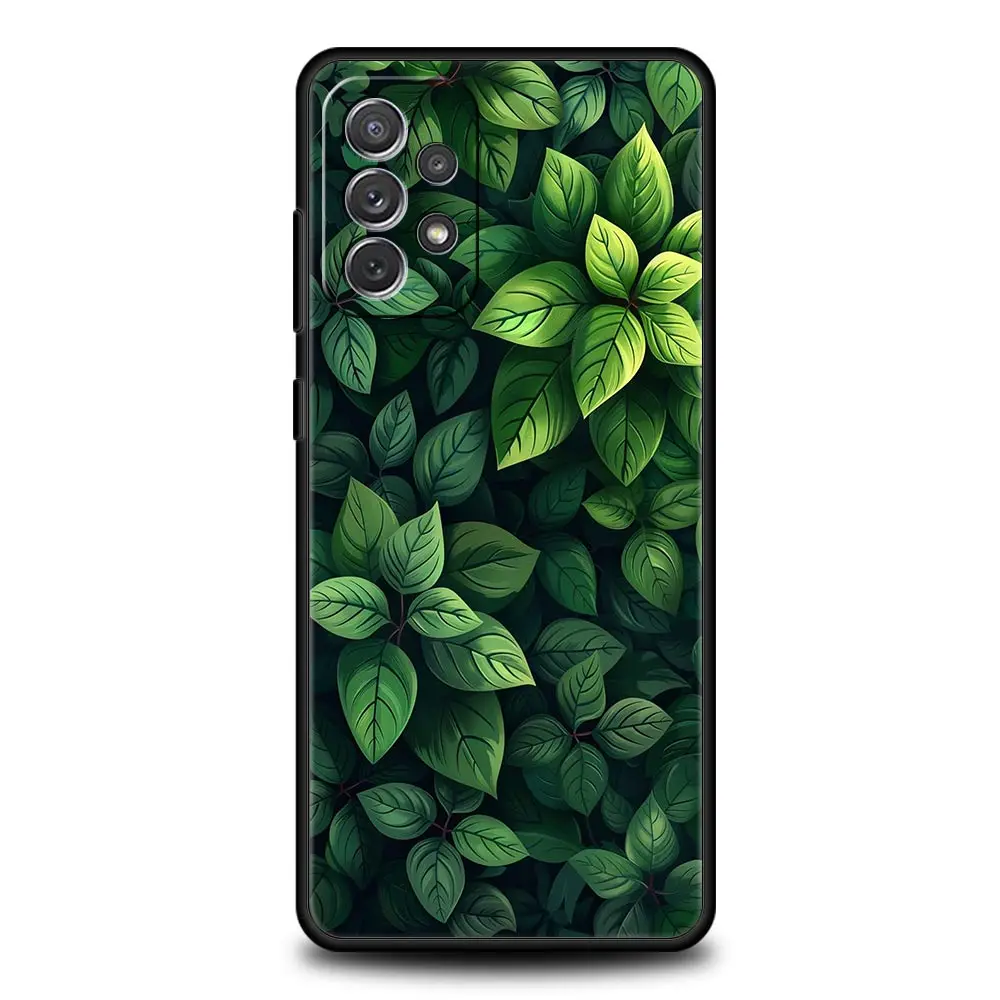 Funda de teléfono verde de hojas Monstera para Samsung A51 A71 A21S A17 A11 A15 A25 A41 A23 A33 A53 A73 A07 A03S A05S A13 A35 A55 5G - imagen 3