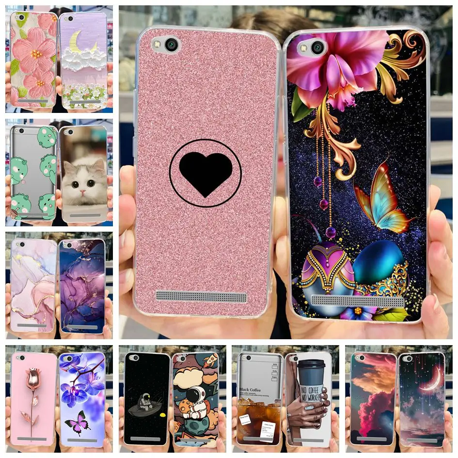 Funda de silicona suave para Xiaomi Redmi 4A, carcasa transparente de mariposa, a la moda, Redmi 5A