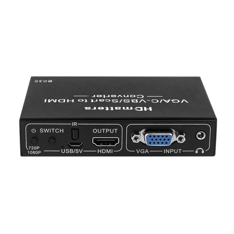 Convertidor AV Scart a HDMI, Scart compuesto + VGA + convertidor AV a HDMI, escalador con salida remota VGA AV Scart de entrada a HDMI para wii PS2 - imagen 5