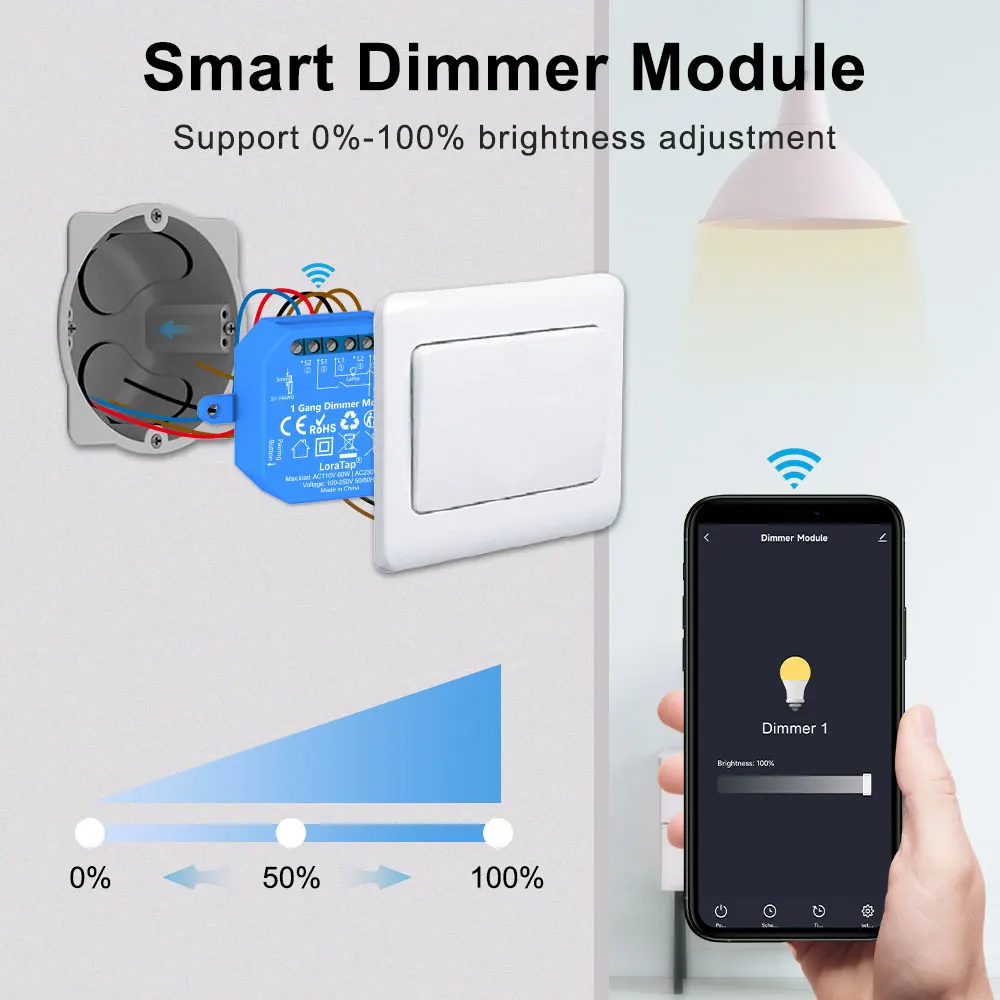 LoraTap-interruptor de luz de atenuación WiFi y ZigBee, módulo de relé, Control remoto por aplicación Tuya Smart Life, automatización de temporizador - imagen 3