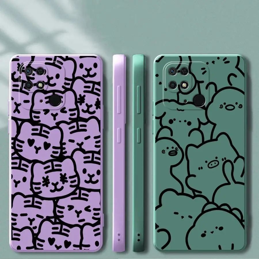 Funda para Xiaomi Redmi 13C K60 K40 14C A3x 9 8 A1 10 12C A2 funda suave lindos animales tigre
