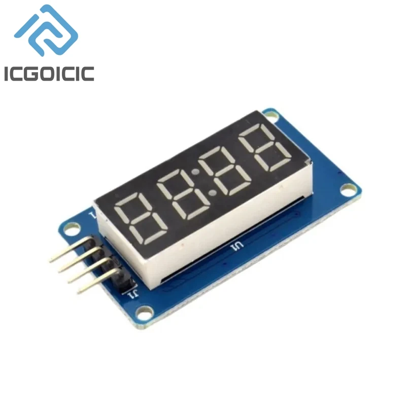 Módulo de pantalla LED TM1637 para Arduino, 7 segmentos, 4 bits, reloj de 0,36 pulgadas, tubo Digital de ánodo rojo, paquete de placa de controlador de cuatro series - imagen 2