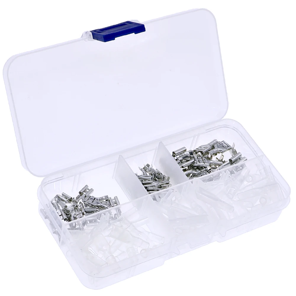 120 unids/lote 2,8 4,8 6,3 enchufe de inserción conector de Terminal de cable con funda de resorte Terminal prensado en frío Kit de bricolaje - imagen 5