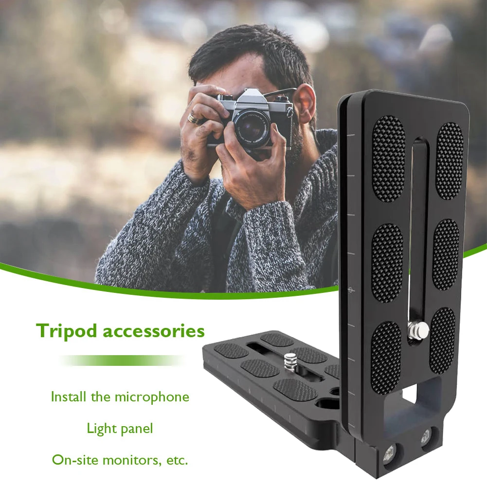 Soporte Universal en L para cámara, tornillo de 1/4 pulgadas, liberación rápida, placa en L, montaje para Canon, Nikon, Sony - imagen 3