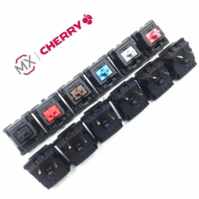 Interruptor de teclado mecánico Cherry MX Original, conmutador de eje de 3 pines, color plateado, rojo, negro, azul, marrón y gris, 2 uds. - imagen 2