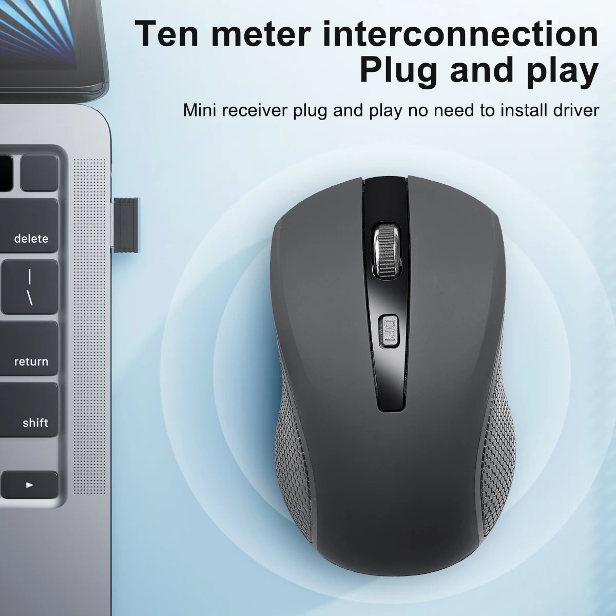 Ratón inalámbrico para Gamer, 2,4G, USB, inalámbrico, ergonómico, de 4 botones, para MacBook, tableta, Notebook, PC, accesorios para ordenador portátil - imagen 2